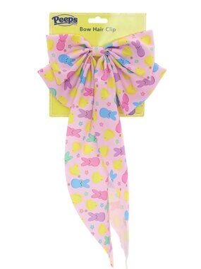 Peeps Colorful Bunny Print Bow Hairclip for Easter